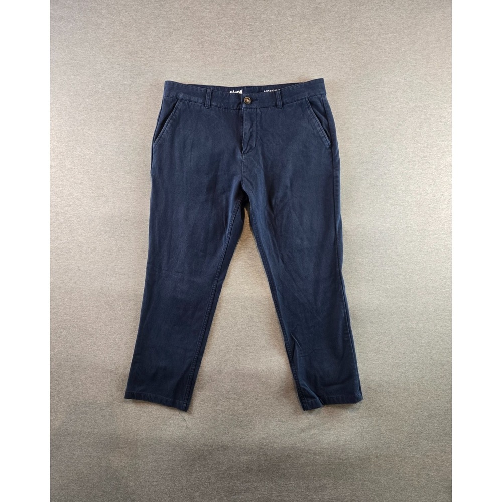 Mugsy Jeans Pants Mens 35x32 Navy Blue Chino Morgans Straight Leg Stretch K4PNNV